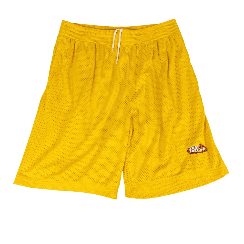 Rim Rocka Mens XXL Yellow Mesh Basketball Shorts Athletic Gym‎ Streetwear
